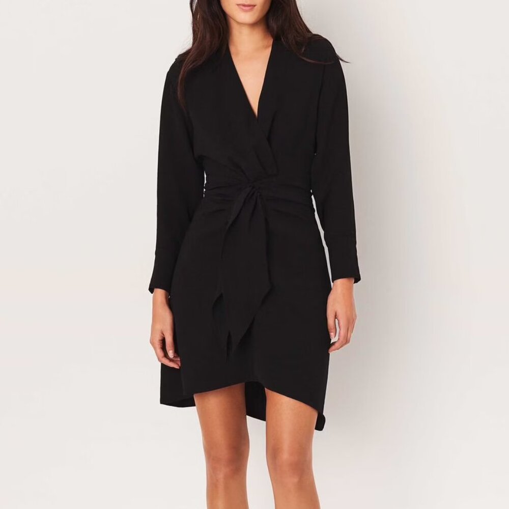 Ba&sh Kiari Draped Wrap Mini Dress V-neck Cocktail Semi Formal Dress Size XS